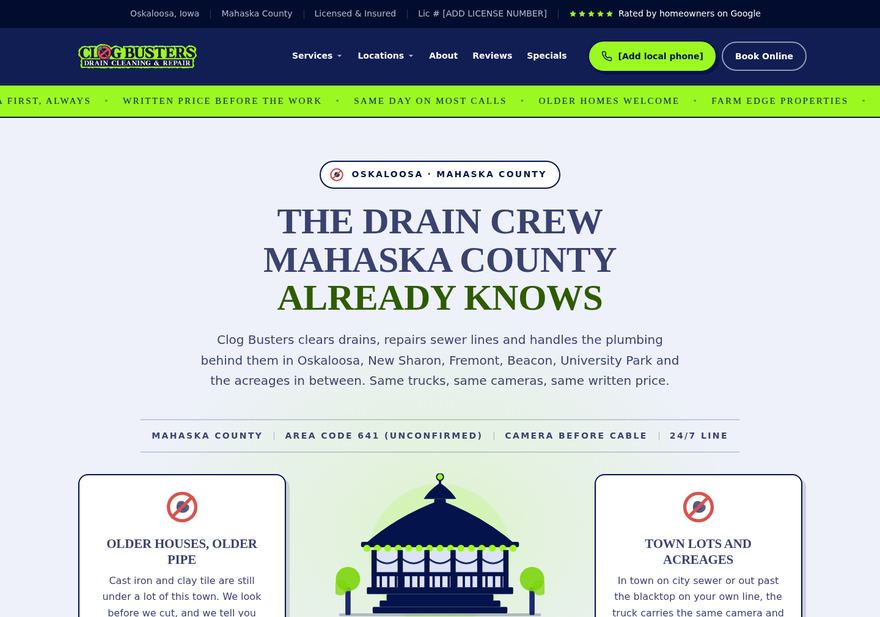Oskaloosa, IA homepage concept