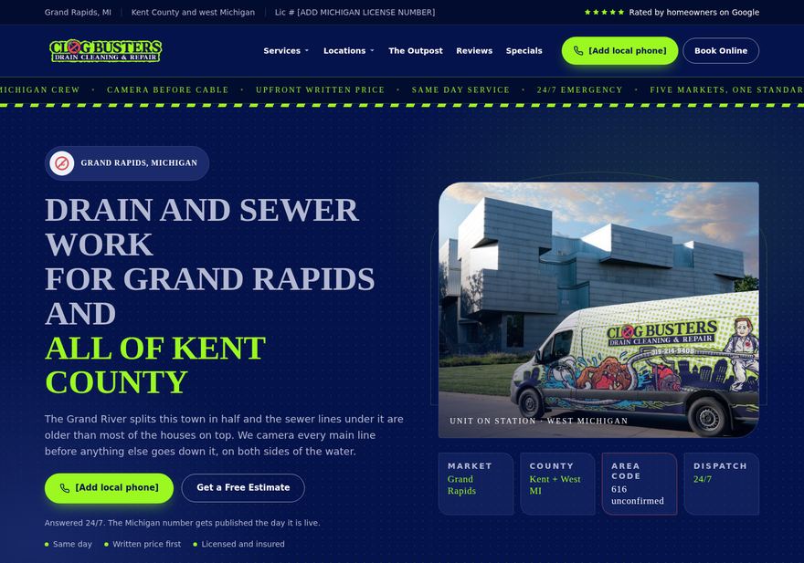 Grand Rapids, MI homepage concept
